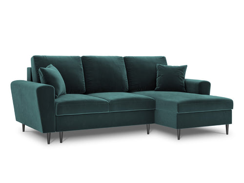 Cosmopolitan Design Converteerbare hoekbank rechts met opbergdoos Kyoto 4-zits, flueel, olie - 145x241x88cm