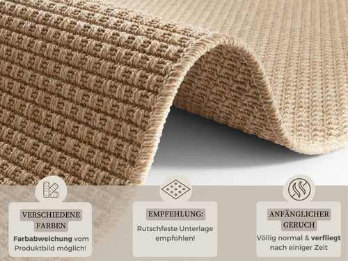 Flatwoven Runner for In & Outdoor Nature 600 in Sisal-Look 80x450 cm - vtwonen shop