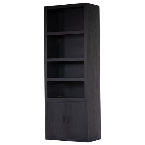 Giga Meubel Wandkast Xander - Zwart Mangohout - 80x45x220cm