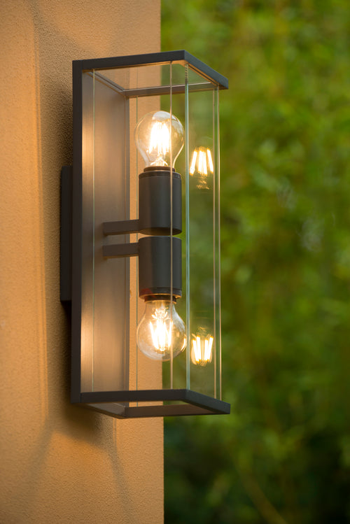 Lucide wandlamp CLAIRE - 2xE27 - Antraciet