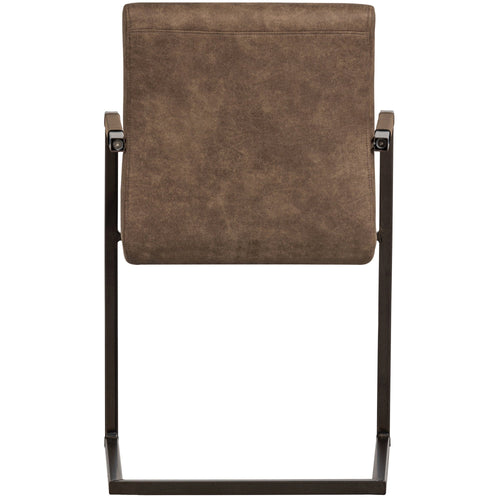 WOOOD eetkamerstoelen Bas - Leerlook - Taupe - Set van 6