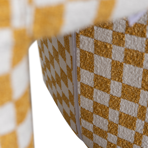 WOOOD kruk Charlie - Polyester - Ruitjes - Geel - vtwonen shop