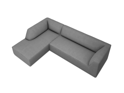 Micadoni linker hoekbank Ruby 4-zits, structurele stof, grijs - 180x273x69cm