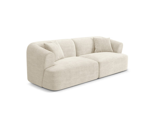 Cosmopolitan Design Modulaire bank Campi 3-zits, ribfluwelen ivoor - 90x220x70cm