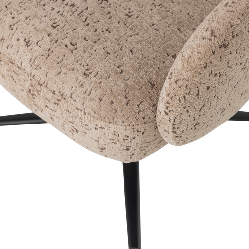 WOOOD draaifauteuil Pico - Wollig Structuur - Zand - 74x71x69