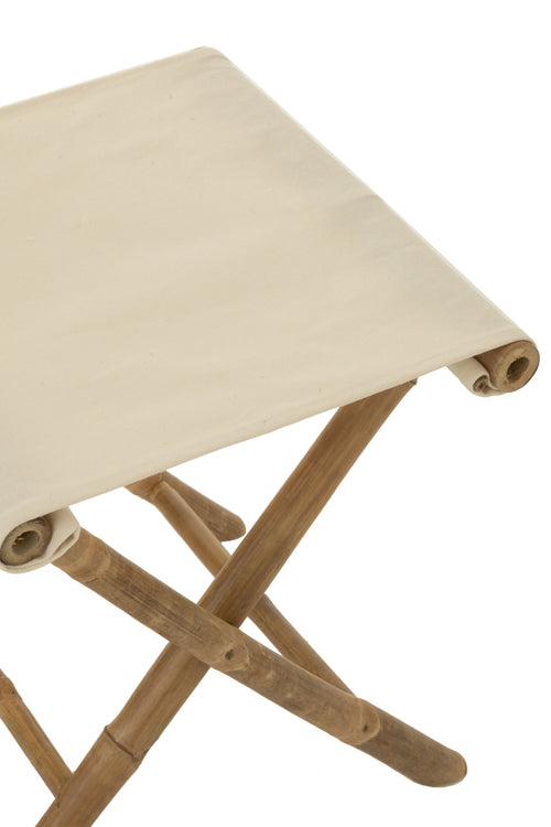 J-Line stoel Plooibaar - bamboe/textiel - naturel/wit - vtwonen shop