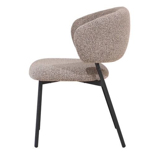 Giga Meubel Eetkamerstoel Feya - Taupe/Zwart - 51x53x81cm - Set van 2