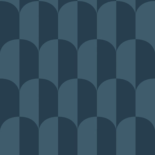 ESTAhome behang art deco bogen vergrijsd donker blauw - 53 cm x 10.05 m - 139990 - vtwonen shop