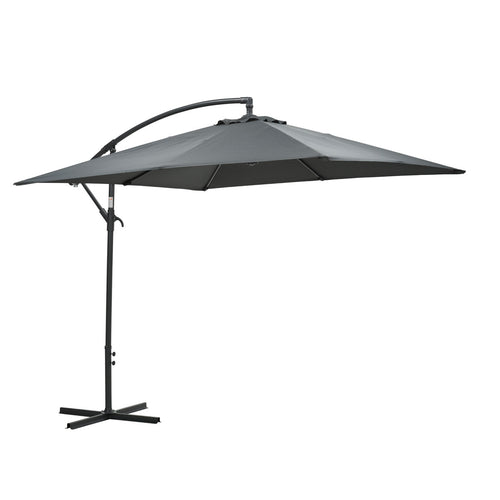 Corfu parasol - 250x250 cm - carbon black - donker grijs - vtwonen shop