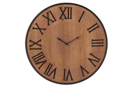 J-Line klok Nue - mdf/ijzer - naturel - large - Ø 60 cm - vtwonen shop