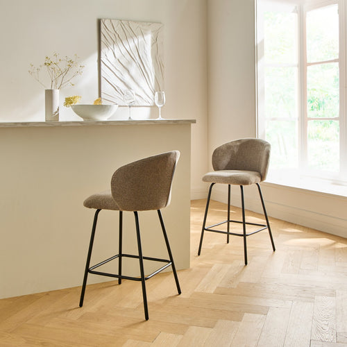Calicosy - SORREL Set van 2 barkrukken - Beige - 50x53x89 cm