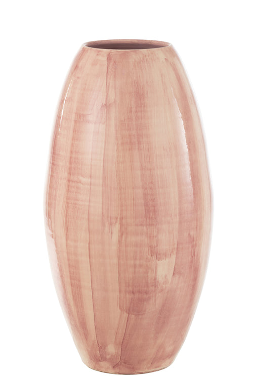 J-Line vaas Handgeschilderd - keramiek - roze - 55 cm hoog - vtwonen shop