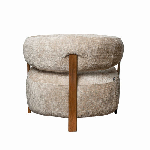 DÉJA Living Fauteuil Kalmar - Taupe/Walnoot Stof - 76x71x70cm