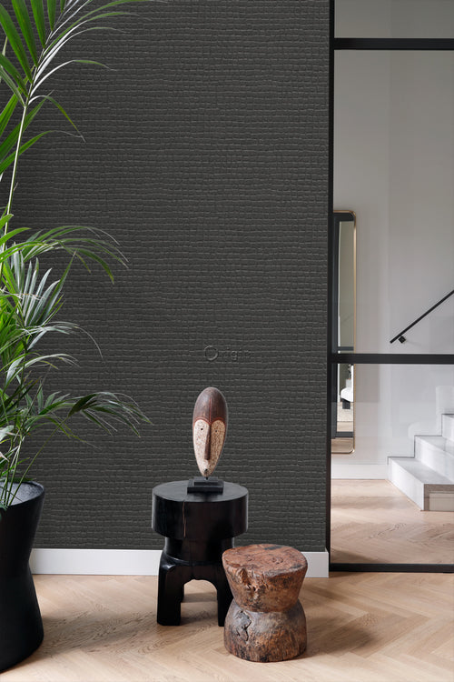 Origin Wallcoverings behang krokodillenhuid zwart - 0,53 x 10,05 m - 347783 - vtwonen shop