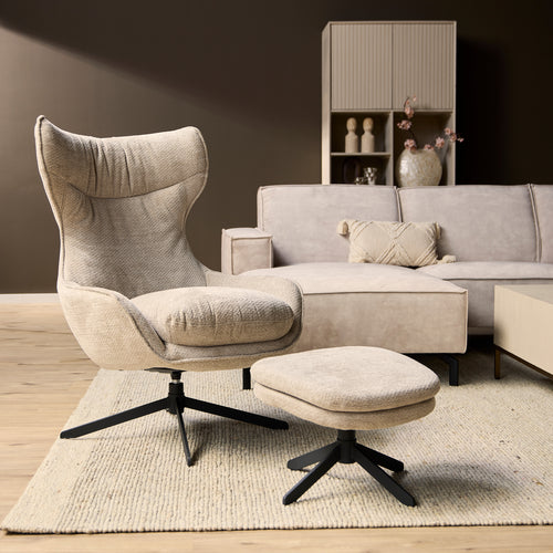 Starfurn  fauteuil Liv - taupe - 85x77x108cm