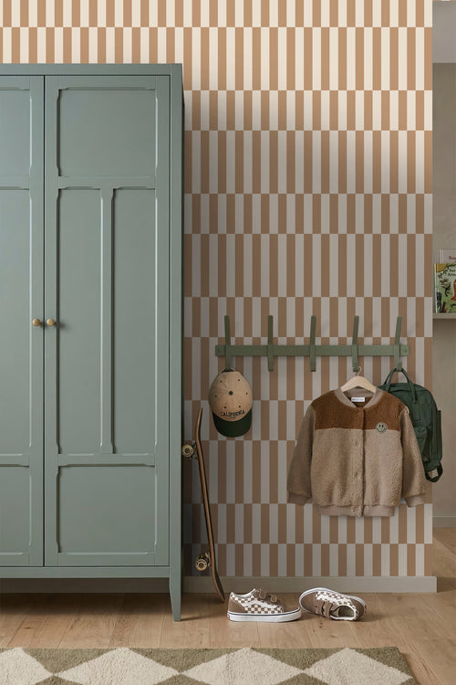 ESTAhome behang strepen beige en bruin - 53 cm x 10.05 m - 131214