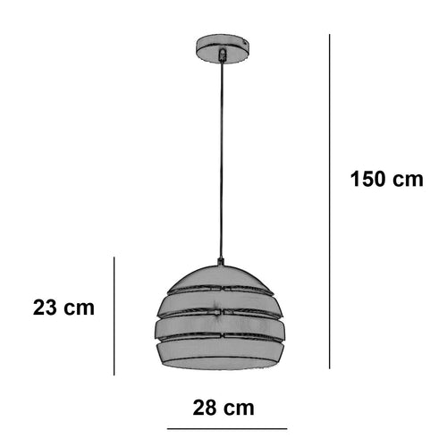 Freelight hanglamp Djarin - 1 lichts - 28  x 150   cm - zwart goud