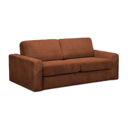 LaMiaSofa 3-zits slaapbank Como - ribfluweel - terracotta - 195x100x80