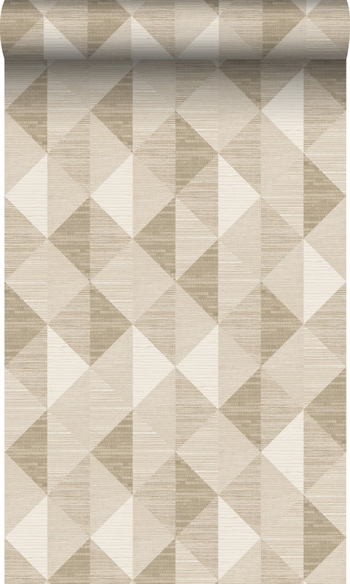 Origin Wallcoverings behang grasweefsel in grafisch 3D motief zand beige - 50 x 900 cm - 347882 - vtwonen shop