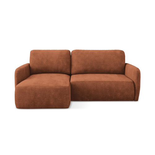 LaMiaSofa hoekbank links Corle - chenille stof - terracotta - 207x148x86