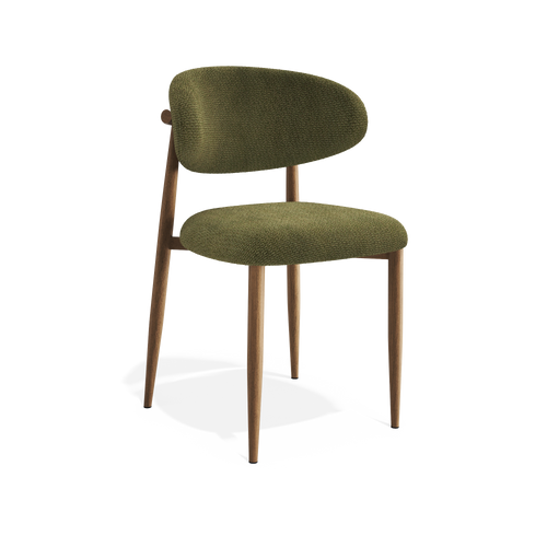 Premium Interiors - Set van 2 stoelen LINA - krullend fluweel vintage groen 52cm