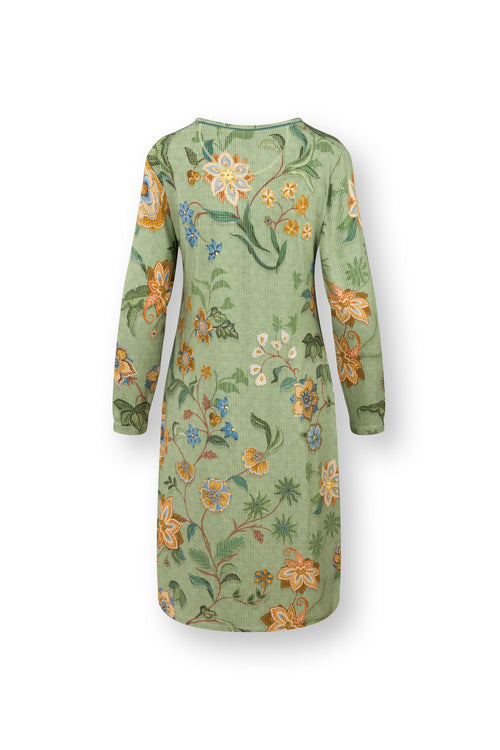 Pip Studio - Destiny Nachthemd Lange Mouw Dames - Safari Bloom - Groen - S - vtwonen shop