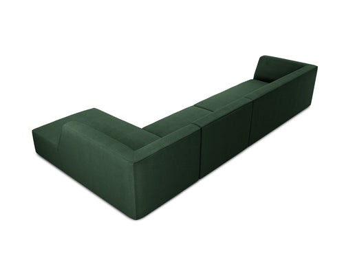Micadoni rechter hoekbank Ruby 5-zits, structurele stof, groente - 180x366x69cm