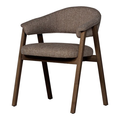 WOOOD eetkamerstoel met armleuning Tunar - Hout - Bruin - Set van 2 - 77x60x60