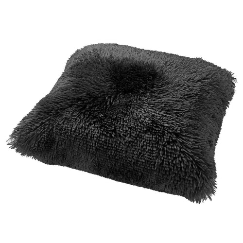 FLUFFY - kussenhoes 60x60 cm - superzacht - XL kussenhoes - Raven - zwart