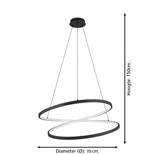 EGLO hanglamp Ruotale - led - ø 70 cm - zwart - vtwonen shop