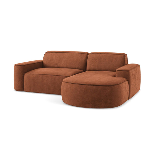 LaMiaSofa hoekbank rechts Melissa - chenille stof - terracotta - 224x166x70