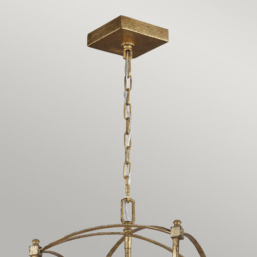 Elstead Feiss Thayer Lantaarns Hang Plafondlamp Antiek Goud