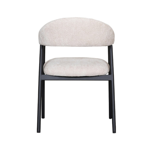 LABEL51 Eetkamerstoel Amaze - Naturel Stof - Zithoogte 50cm - Set van 2