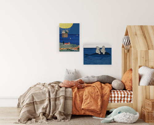 Canvas 60x40 Afdruk Olifant en Walvis - vtwonen shop