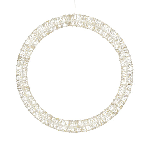 Luca Lighting Kerstverlichting Cirkel met Warm Witte LED Lampjes - Ø36 cm - Metaal - Wit - vtwonen shop