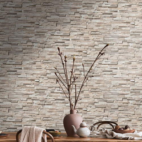 Livingwalls behang steen beige en bruin - 53 cm x 10.05 m - AS-388161 - vtwonen shop