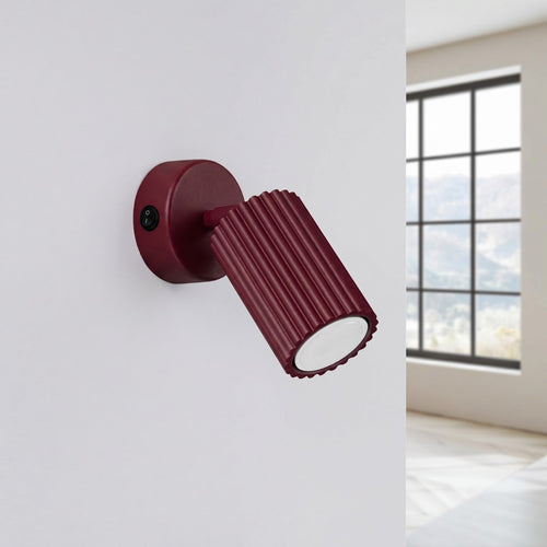 Sollux Lighting Wandlamp KARBON bordeaux met schakelaar - 8x16x16cm