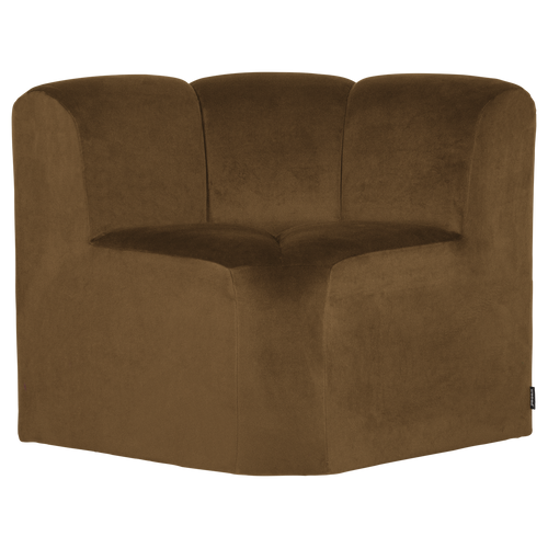 WOOOD eetbank hoek met rugleuning Mojo - Velvet - Honinggeel - 83x83x83