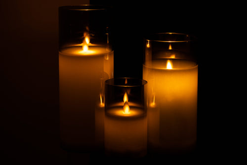 J-Line lamp Blinkend - glas - grijs - large - LED lichtjes - vtwonen shop