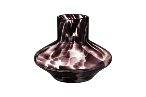 noo.ma Glom glazen vaas - handgeblazen zwart-wit stippen, rond, 33,5 x 33,5 x 30 cm