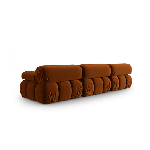 Cosmopolitan Design - Modulaire bank Cortina 3-zits, flueel terracotta - 94x282x70cm