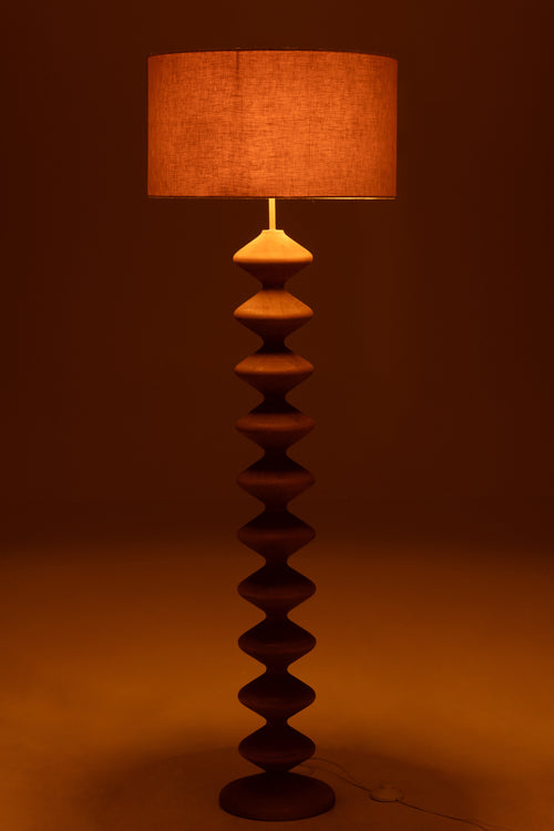 J-Line vloerlamp Rups - populierenhout - naturel/grijs - vtwonen shop