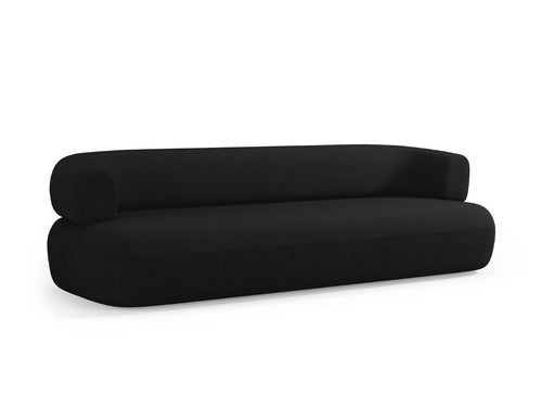Micadoni Bank Jenny 4-zits, boucle, zwart - 90x226x73cm