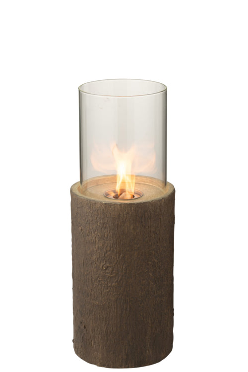 J-Line vuurschaal Trunk Rond - magnesium - bruin - small