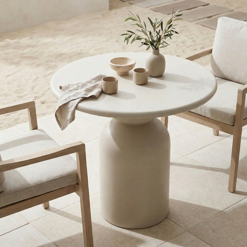 DÉJA Living Eettafel Djurö - Rond Beige Eco Composiet - 80cm