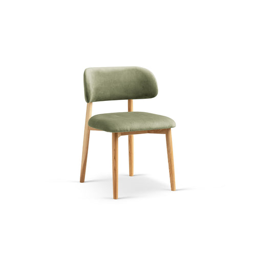 Set van 2 fluwelen stoelen Evan flueel groente - 51x49.5x77cm