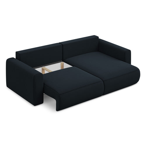 LaMiaSofa hoekbank rechts Perugia - velours - koningsblauw - 240x149x82
