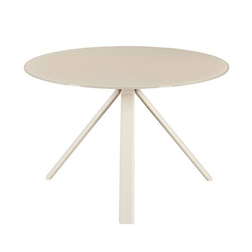 Giga Meubel Eettafel Lita Wit – Rond – Glas en Metaal – Ø120 cm