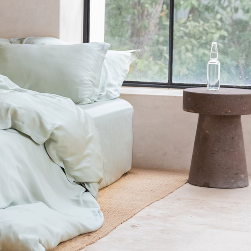 Coco & Cici - Tencel Sateen Dekbedovertrek 140 x 200 cm - 1 Persoons Beddengoed - Grijs Groen - Lyocell - Hypoallergeen & Extra Zacht - 1 Kussensloop - vtwonen shop