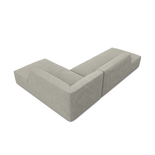 Cosmopolitan Design - Modulaire hoekbank rechts Siena 4-zits, ribfluwelen lichtgrijs - 180x273x69cm